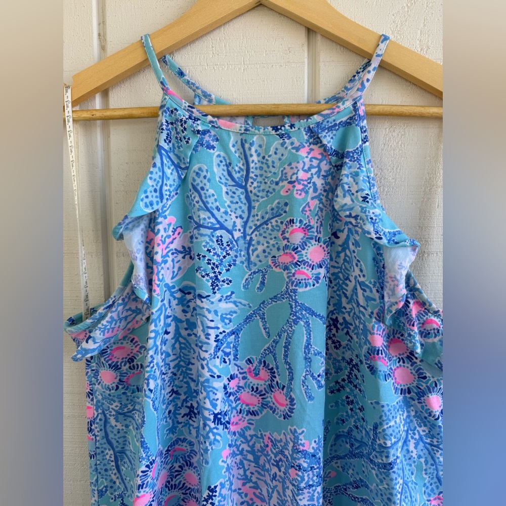 Lilly Pulitzer Blue Ibiza Billie Tank Top in “Now You Sea Me” Size M 100% Cotton - Picture 2 of 4